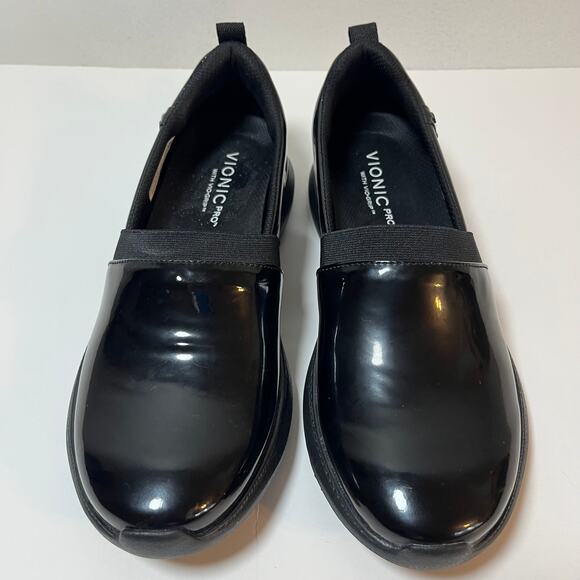 Vionic Pro Fiona Slip On Shoes Black Patent Sz 7.5 Nursing Hospital Med Non Slip - Picture 4 of 9